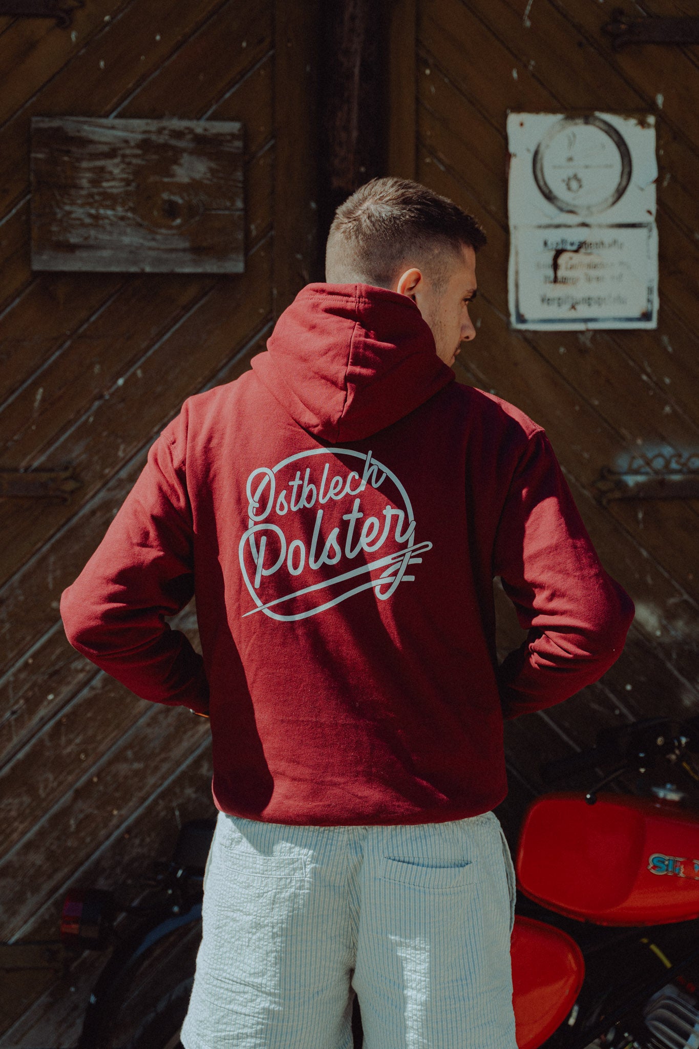 Weinrot Ostblech Hoodie